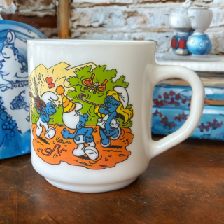 Mug vintage Arcopal Les Schtroumpfs – Anniversaire de la Schtroumpfette (1987)
