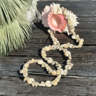Collier vintage en coquillages naturels multicolores