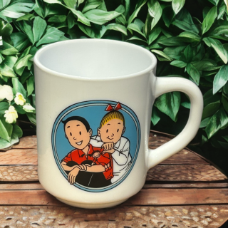 Mug publicitaire Bob & Bobette Arcopal – De Beukelaer Belgique (1995)