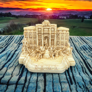 Réplique de la fontaine de Trevi « Roma » en résine – Souvenir d'Italie vintage