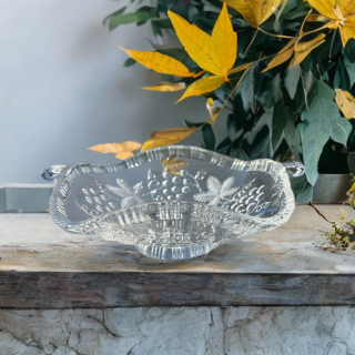 Coupelle en verre gravé aux raisins et feuilles de vigne – Weintraube – Allemagne