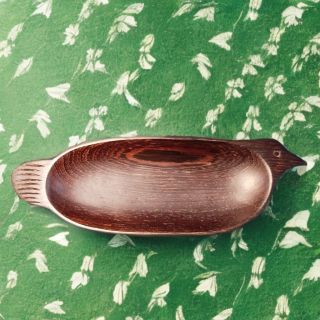 Plat apéritif oiseau en bois de wengé