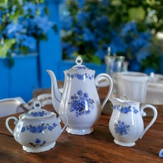 Service à café fleurs bleues Schlaggenwald