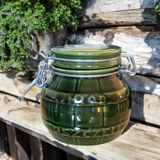Pot hermétique à miel en céramique verte - 450g