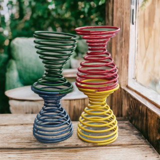 Set de 4 coquetiers en métal ressort – couleurs pop
